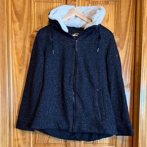 1 Madison Expedition Black Jacket with Faux Fur Hood